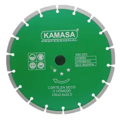 KAMASA - Disco Diamantado Segmentado 9" Húmedo Seco Verde