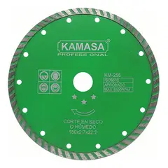 KAMASA - Disco Diamantado Turbo 7" Húmedo Seco Verde KM255