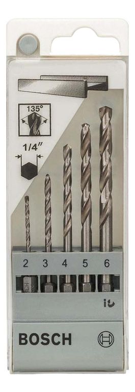 Set 5 Brocas Metal HSS-G Vast HEX de 2 3 4 5 y 6mm