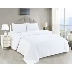 CASATEX - Cubrecama + Juego de sábanas King size - Blanco