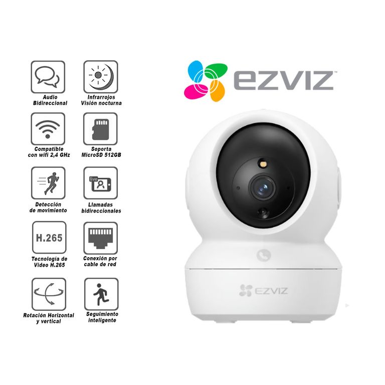 Cámara Seguridad Wifi H6C PRO Full Hd 2Mp Gira 360 con Botón Llamada