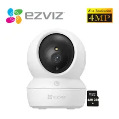 EZVIZ - Cámara Wifi Inalámbrica H6C PRO 4Mp Giratoria 360° + Micro sd 128Gb