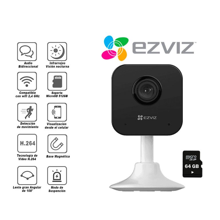 Cámara Seguridad H1C Full Hd 2Mp Micro SD 64Gb
