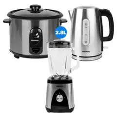 DAEWOO - Combo Olla Arrocera 2.8 L + Hervidor 1.7 L + Licuadora 1.5 L