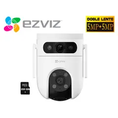 EZVIZ - Cámara H9C 5MP + 5MP Binocular WiFi Exterior 360º + SD 256GB
