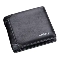 BAELLERRY - Billetera de cuero vegano PU de diseño clásico D9321