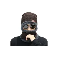 GENERICO - Gorro con cuellera unisex con forro de peluche antialérgico chullo