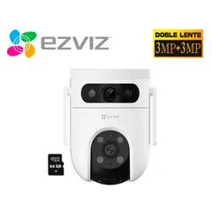 EZVIZ - Cámara H9C 3MP + 3MP Binocular WiFi Exterior 360º + SD 64GB