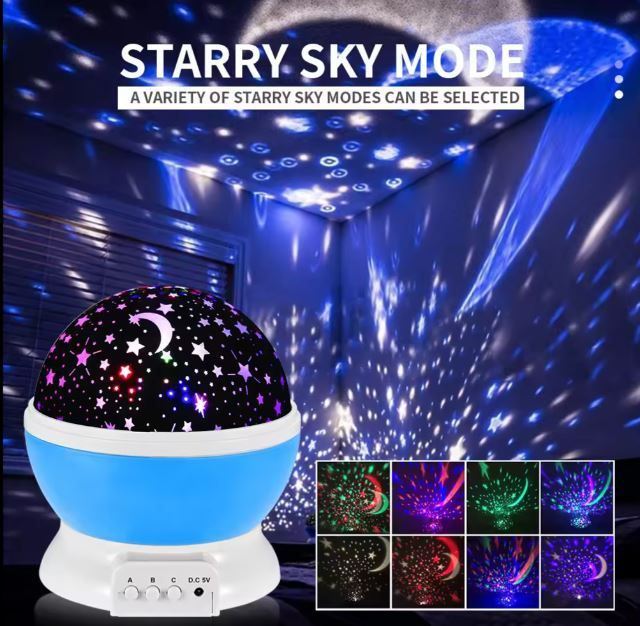 Lampara giratoria Proyector de cielo estrellado 360º