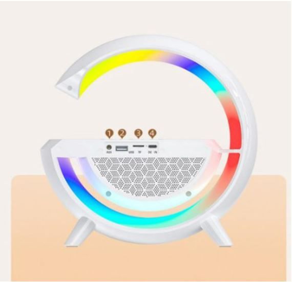 Cargador Inalámbrico 3 en 1 Lámpara RGB y Parlante Bluetooth