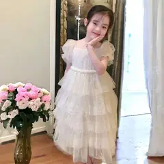 GENERICO - Vestido de Niña Bautizo para fiesta con capas de tul