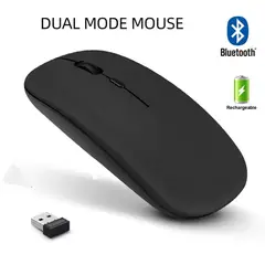 SEISA - Mouse Inalambrico Recargable Dual Wirelless Bluetooth Android Windows