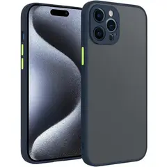 GENERICO - Funda para Motorola G8 Power Ahumado Mate Azul Antishock Resistente