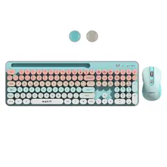 HAVIT - KIT TECLADO Y MOUSE INALAMBRICO KB832GCM CELESTE
