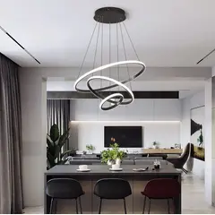 GENERICO - Lampara colgante 3 ARO LED Incluye control remoto