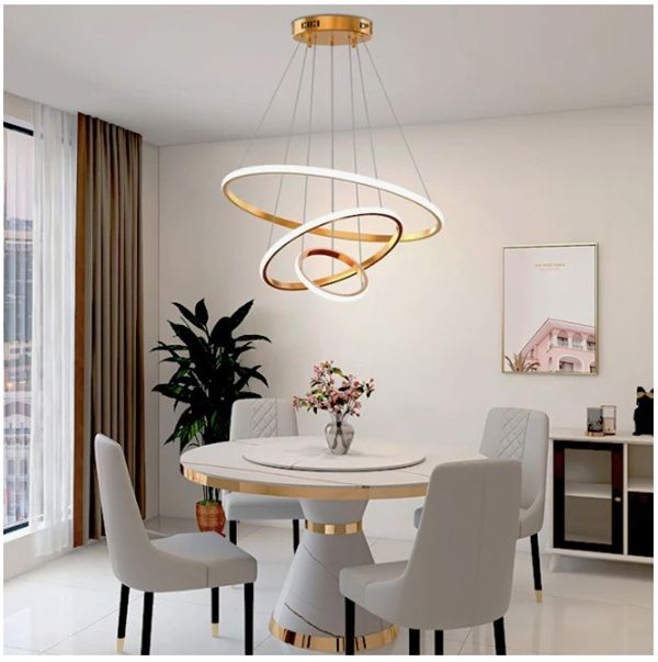 Lampara colgante ARO LED Oro Rosa Incluye control remoto