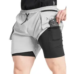 ALPHA FIT - Short deportivo Hombre con licras - Ropa deportiva Gym - Alphafit