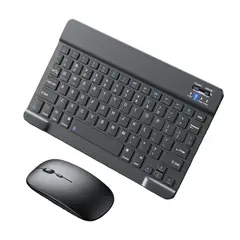 GENERICO - Kit Teclado y Mouse Inalambrico Bluetooth Recargable Negro