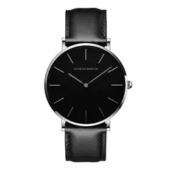 HANNAH MARTIN - RELOJ HOMBRE CUERO NEGRO