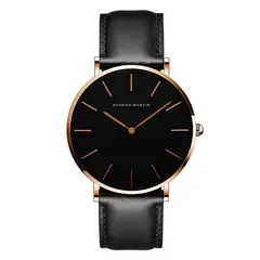 HANNAH MARTIN - RELOJ HOMBRE CUERO NEGRO