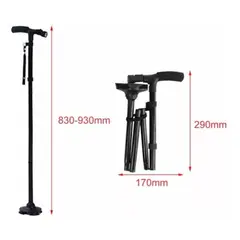 GENERICO - Bastón Ortopédico con luz a pilas Plegable Mágico