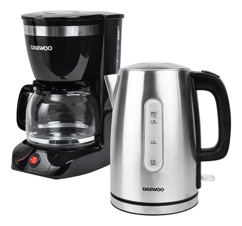 Combo Cafetera 1.25L 12 tazas+Hervidor Metalico 1.7