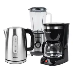 DAEWOO - Hervidor 1.7L+Licuadora 1.5L+Cafetera 1.25L 12 Tazas
