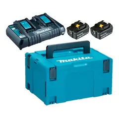 MAKITA - Set 2 Baterías 18V LXT 6.0Ah BL1860B + Cargador Doble