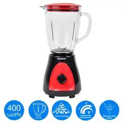 DAEWOO - Licuadora Roja Negra DBL-1008C 1.5L 2 Velocidades