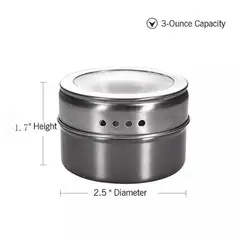 GENERICO - Condimenteros de Cocina Especieros Magnéticos con Imán x 4 unid.