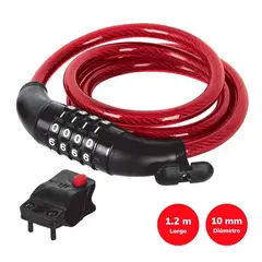 HERMEX - Candado Cadena para bicicleta Con Clave numérica, 10 mm X 1.2 mt 43925