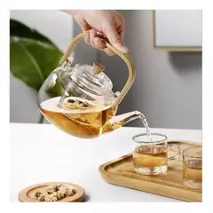 GENERICO - Tetera de vidrio borosilicato de 1200ml para infusiones