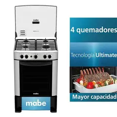 MABE - Cocina a Gas 4 Hornillas Inoxidable CMP6014AG0 Silver