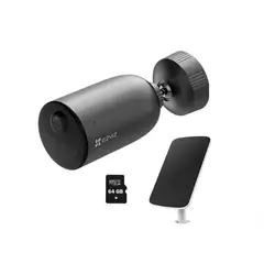 EZVIZ - Cámara Seguridad Wifi EB3 2K Exterior con Panel Solar + Sd 64Gb