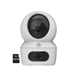 EZVIZ - Cámara WiFi H7C 4MP + 4MP Doble Lente Interior 360° + SD 128GB