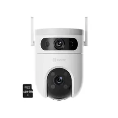 EZVIZ - Cámara WiFi H9C 3MP + 3MP Lente Dual Exterior 360° + SD 128GB