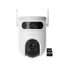 EZVIZ - Cámara WiFi H9C 5MP + 5MP Lente Dual Exterior 360° + SD 256GB