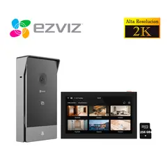 Ezviz - Videoportero Inteligente HP7 2K 3MP WiFi Visión Nocturna y Control desde App SD 256GB