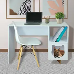 TU MESITA - Escritorio + casita para mascota Figaro color Blanco