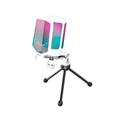 FIFINE - Micrófono A6V RGB Condensador - Blanco