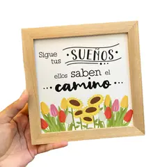 CASA PIZARRO - Cuadro regalo de motivación TUS SUEÑOS 17x17cm