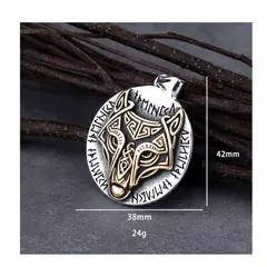 GENERICO - Collar para hombre de cabeza de Lobo vikingo - Acero inoxidable 316L