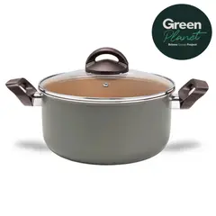 BRINOX - Cacerola Con Tapa 22cm 3.7L Naturall Verde GreenPlanet