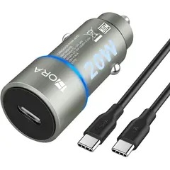 OEM - Cargador Cenicero para carro entrada Tipo C con cable carga rapida