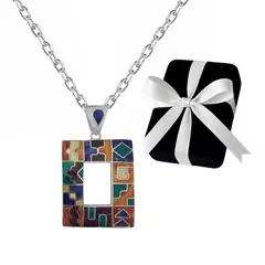 GENERICO - Collar Rectangular Piedras Naturales Regalo Mamá Novia Plata