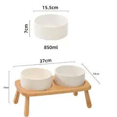 QUE PATAS PET SHOP - Comedero Elevado de Cerámica Gris