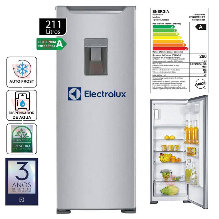Refrigerador Frost One Door 211lt ERDM26F2HPS