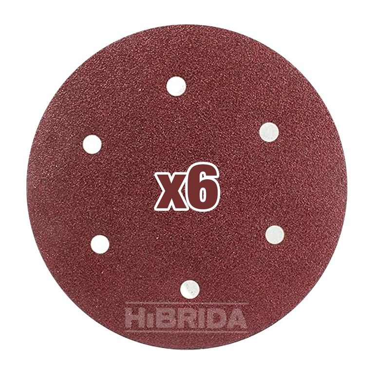 DISCO PAPEL LIJA X6 PARA LIJADORA DE PARED TECHO ABRASIVO - COMBO