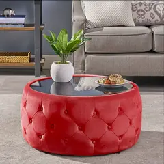 HOME PREMIUM - Mesa de Centro Capitone Lucy Rojo