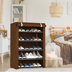 HELLO - ZAPATERO DE 5 PISOS COLOR MARRON